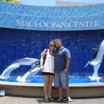A Dolphin Fountain at the Maui Ocean Center