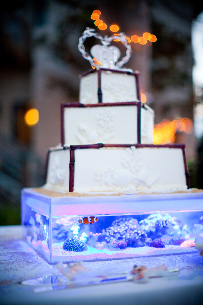 aquarium wedding cake